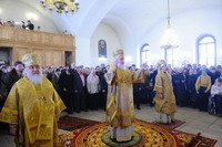 В Прощеное воскресенье Святейший Патриарх Кирилл совершил Божественную литургию в храме святителя Николая в Покровском (9)