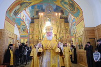 В Прощеное воскресенье Святейший Патриарх Кирилл совершил Божественную литургию в храме святителя Николая в Покровском (8)